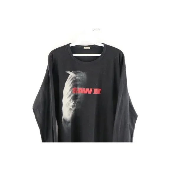 Vintage Mens XL Germany Saw IV Sterben War Gestern Movie Promo Long Sleeve Shirt